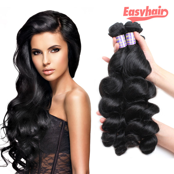 Easy Hair 10A Grade Indian Virgin Human Hair Loose Wave Hair 3pcs/lot - Easy Hair
