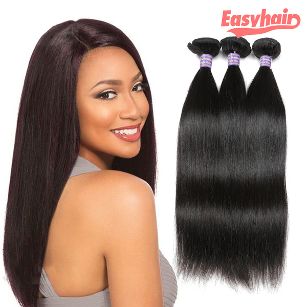 Easy Hair 10A Grade Virgin Indian Straight Hair 3 Bundles Virgin Remy Hair Weave - Easy Hair