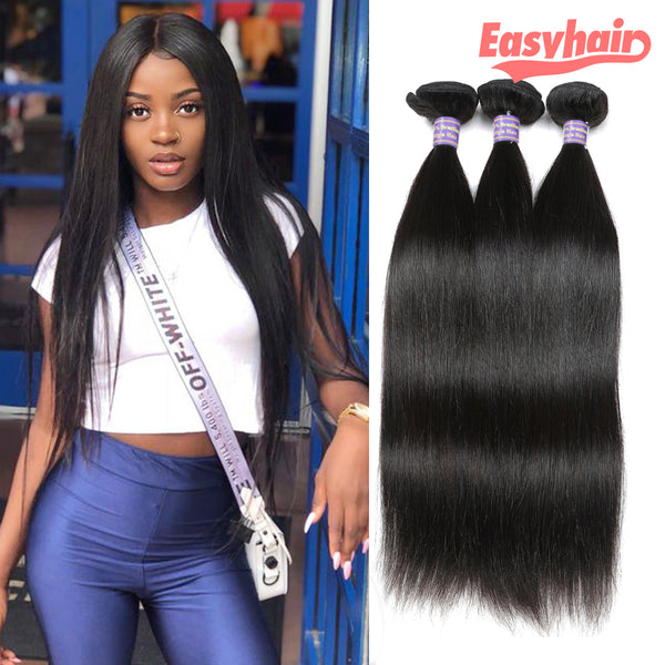 Easy Hair Brazilian 10A Unprocessed Human Virgin Hair Straight Hair 3 Bundles - Easy Hair
