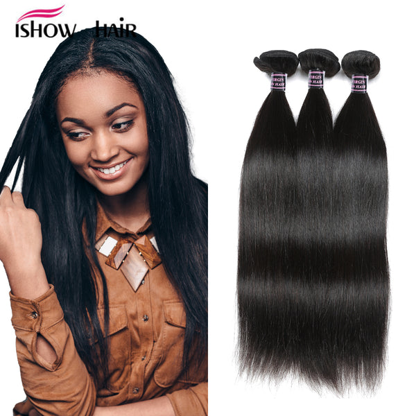 Easy Hair  Malaysian Straight Hair 3 Bundles Virgin Human Hair Natural Color Hair - Easy Hair