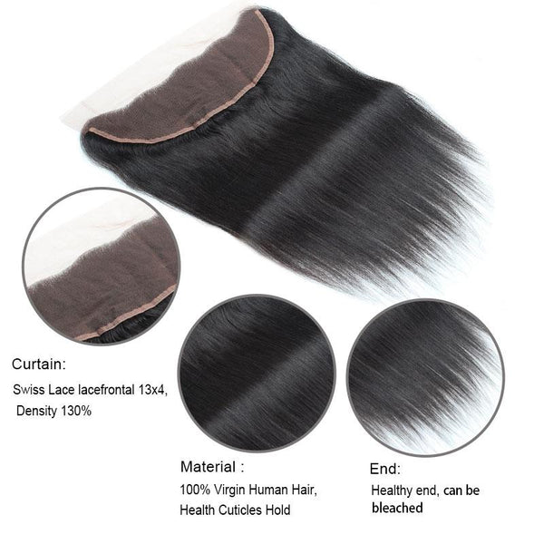 Easy Hair 10A Peruvian Straight Virgin Hair 4 Bundles with 13x4 Lace Frontal - Easy Hair