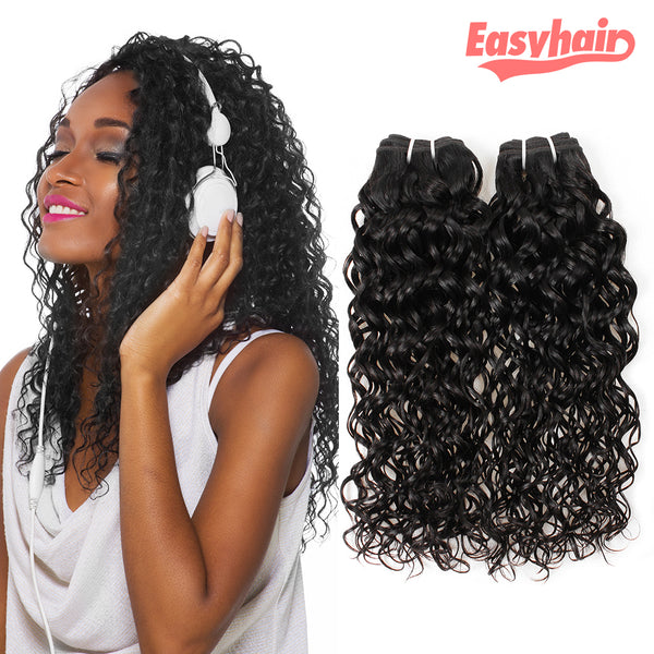 Easy Hair Malaysian Virgin Human Hair Water Wave 3 bundles Natural Color - Easy Hair